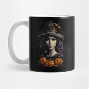 Mystical Halloween Delight: Beautiful Witch Mug